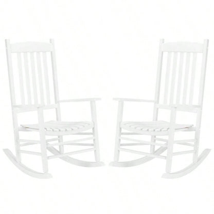 68.5*86*115CM Square Wooden Rocking Chair Wavy Backboard White