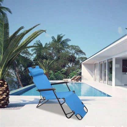 RHC - 202 Portable Dual Purposes Extendable Folding Reclining Chair Blue