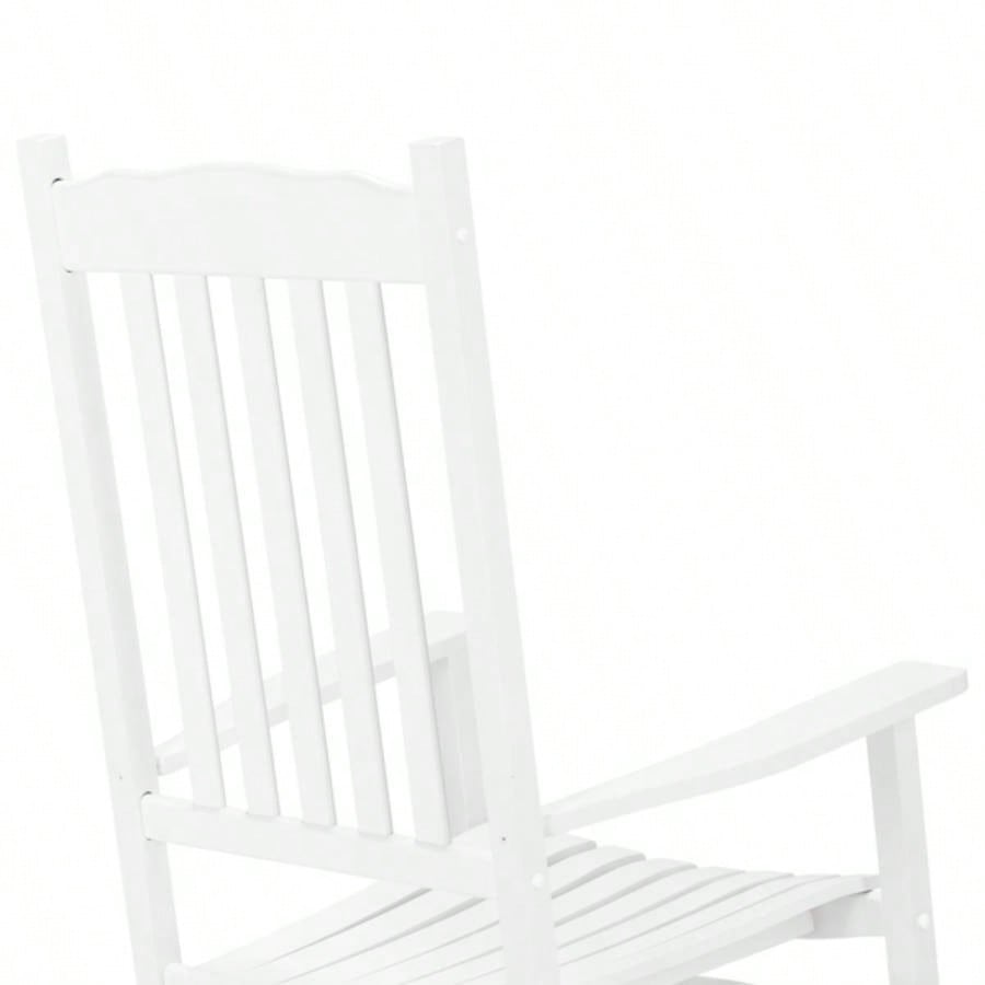68.5*86*115CM Square Wooden Rocking Chair Wavy Backboard White