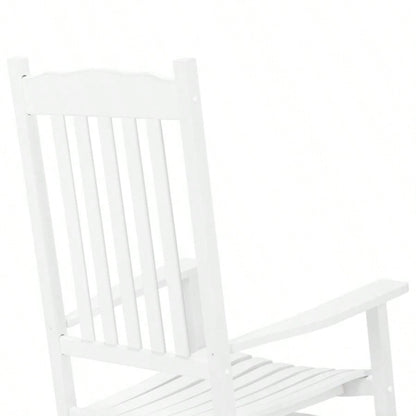 68.5*86*115CM Square Wooden Rocking Chair Wavy Backboard White