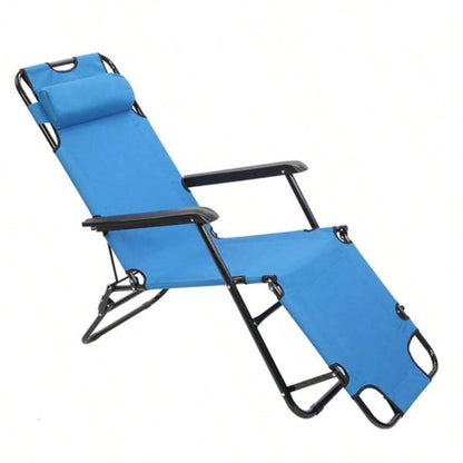 RHC - 202 Portable Dual Purposes Extendable Folding Reclining Chair Blue