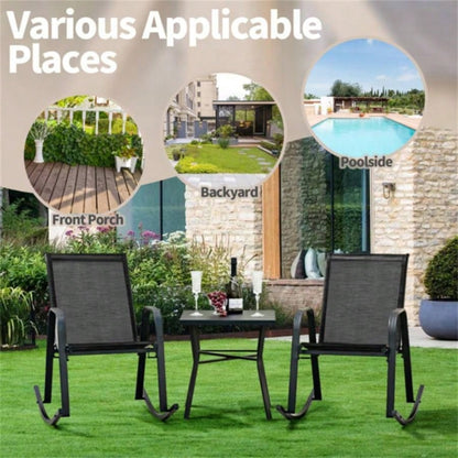 2 PCS Metal Patio Rocking Chair