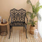Patio Garden Metal Park Cast Aluminum Outdoor Furniture with Floral Patio, Park, Lawn, Yard Black