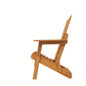 Outdoor Wooden Folding Adirondack Chair with Retractable Ottoman, Pre - Assembled BackRest SeatBoard, Wood Patio Chair Garden Backyard Porch Pool Deck Firepit