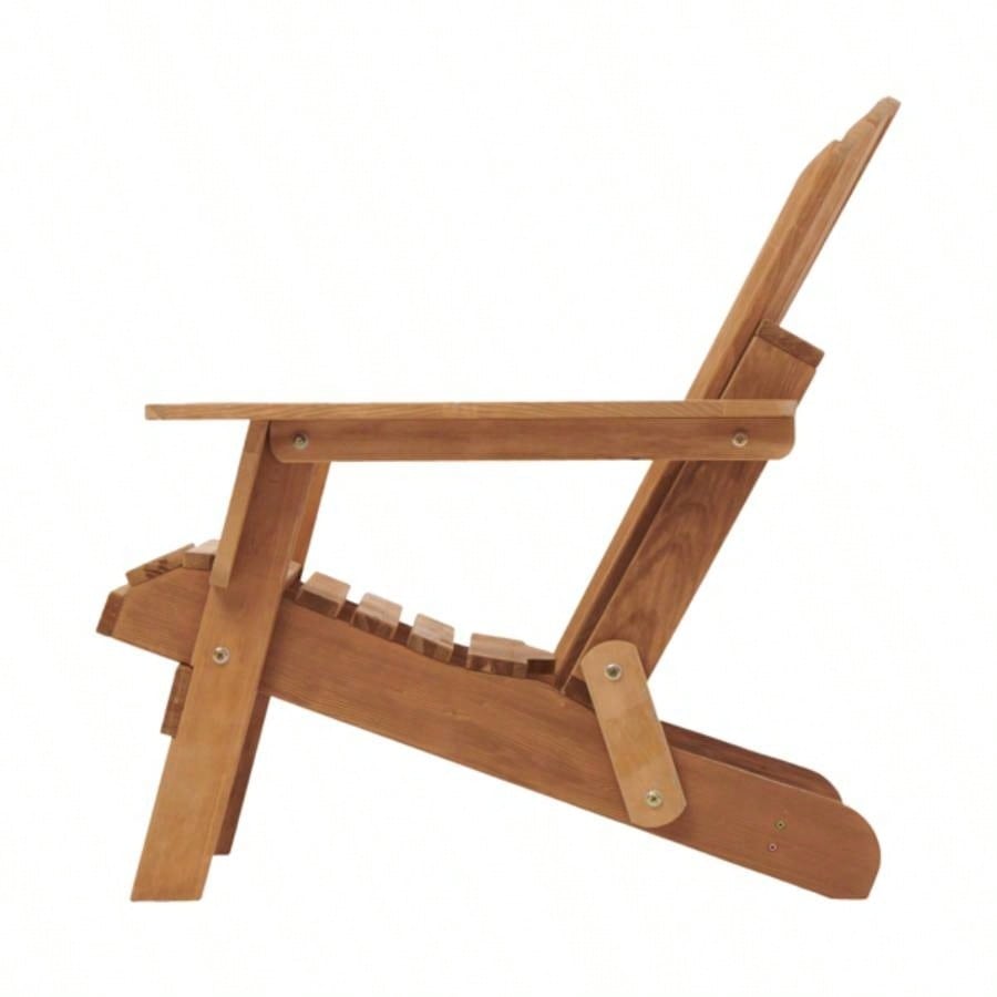 Oversize Wooden Outdoor Folding Adirondack Chair with Pre - Assembled BackRest SeatBoard, Wood Patio Chair Garden Backyard Porch Pool Deck Firepit