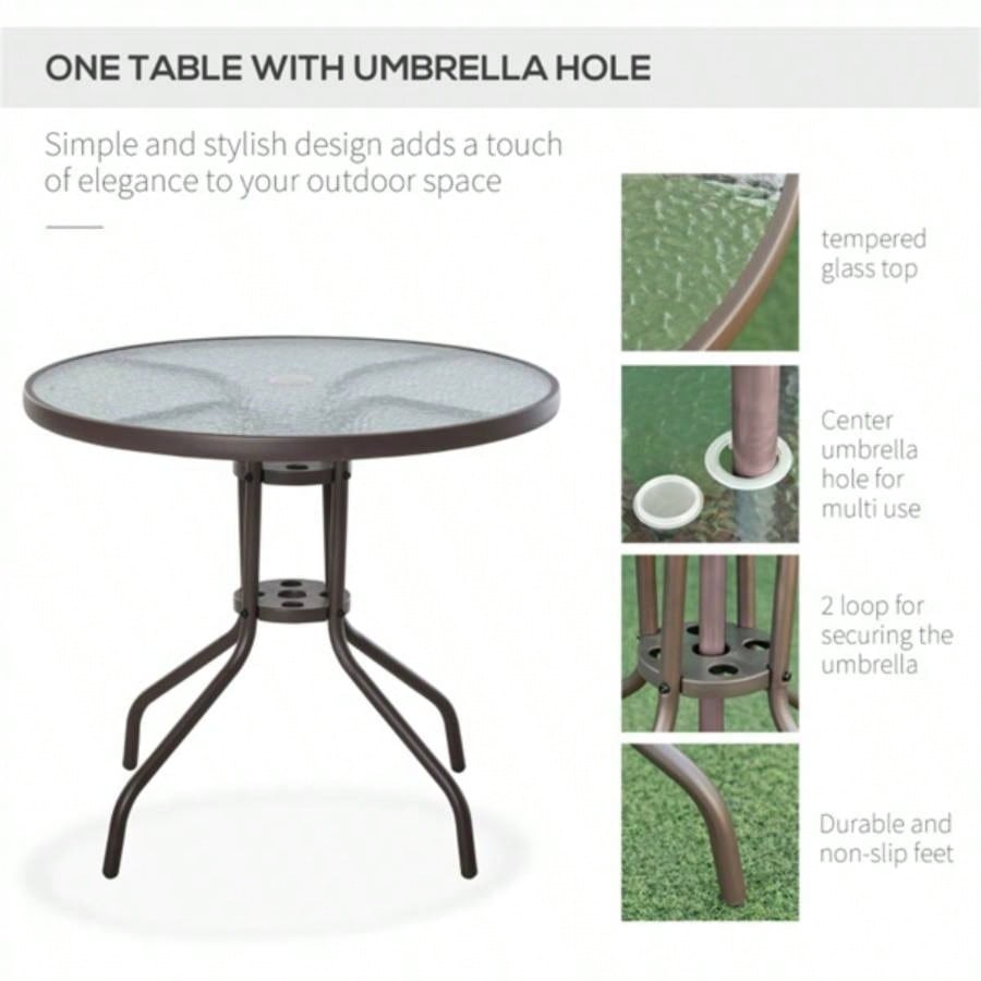 Outdoor dining table and chair package with Prohibited by