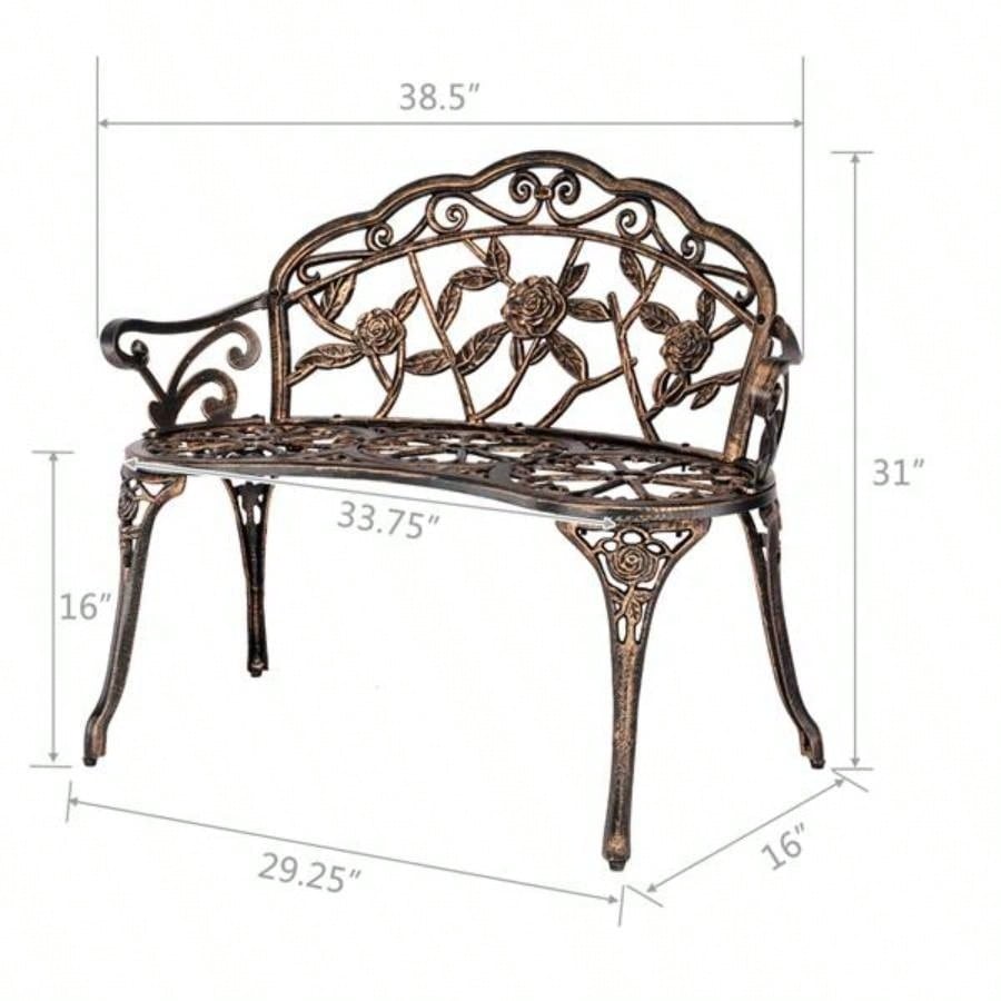 38.5 Cast Aluminum Outdoor Courtyard Decoration Park Leisure Chair