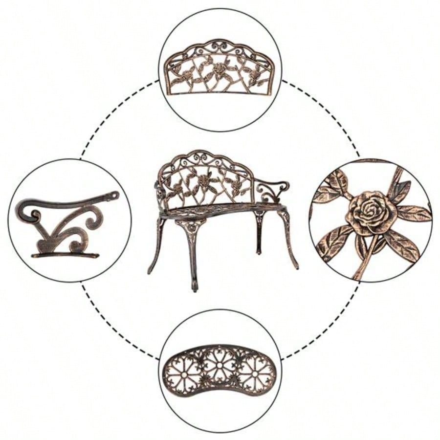 38.5 Cast Aluminum Outdoor Courtyard Decoration Park Leisure Chair