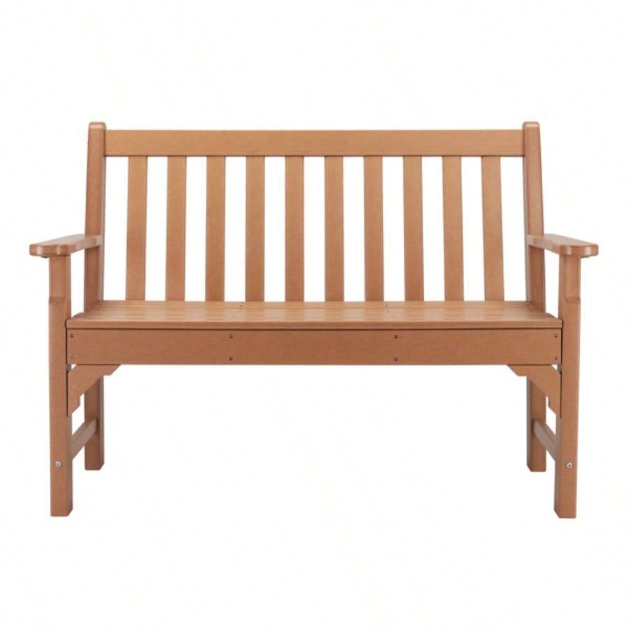 49in Vertical Backrest Teak Color HDPE