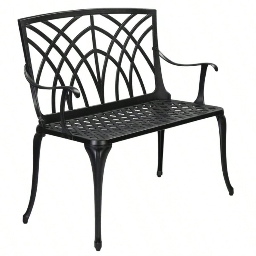 38in Outdoor Orchid Back Aluminum Black