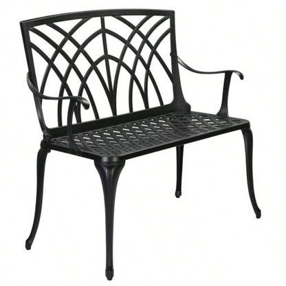 38in Outdoor Orchid Back Aluminum Black