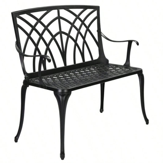 38in Outdoor Orchid Back Aluminum Black