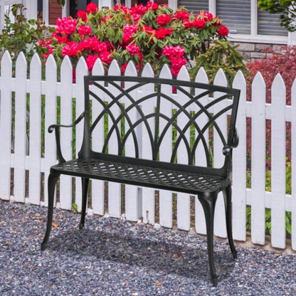 38in Outdoor Orchid Back Aluminum Black