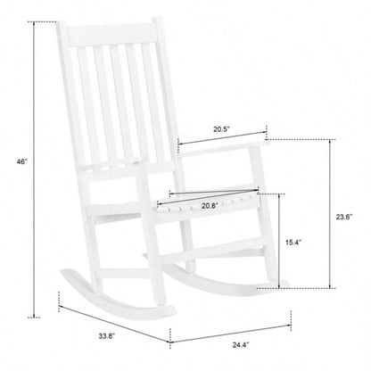 68.5*86*115CM Square Wooden Rocking Chair White