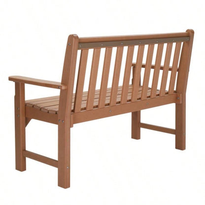 49in Vertical Backrest Teak Color HDPE