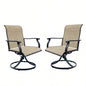 Swivel Dining Chairs Set of 2, Outdoor Swivel Breathable Patio Chairs Lawn Chairs Front Porch Backyard Deck