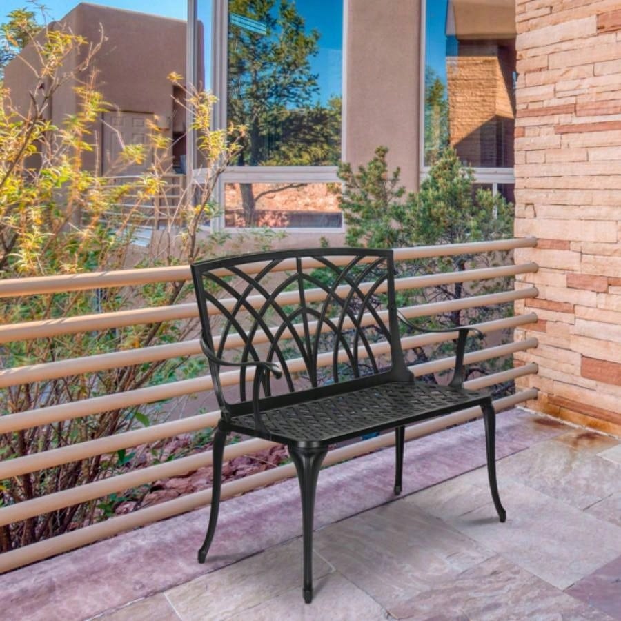 38in Outdoor Orchid Back Aluminum Black