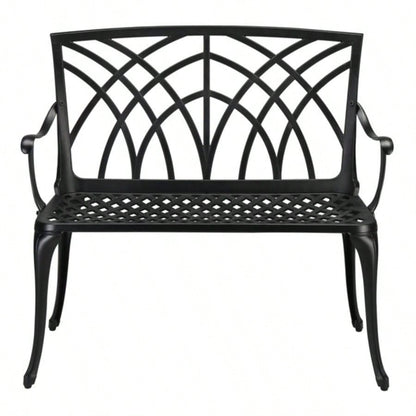 38in Outdoor Orchid Back Aluminum Black