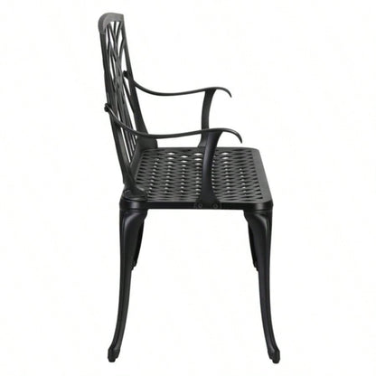 38in Outdoor Orchid Back Aluminum Black