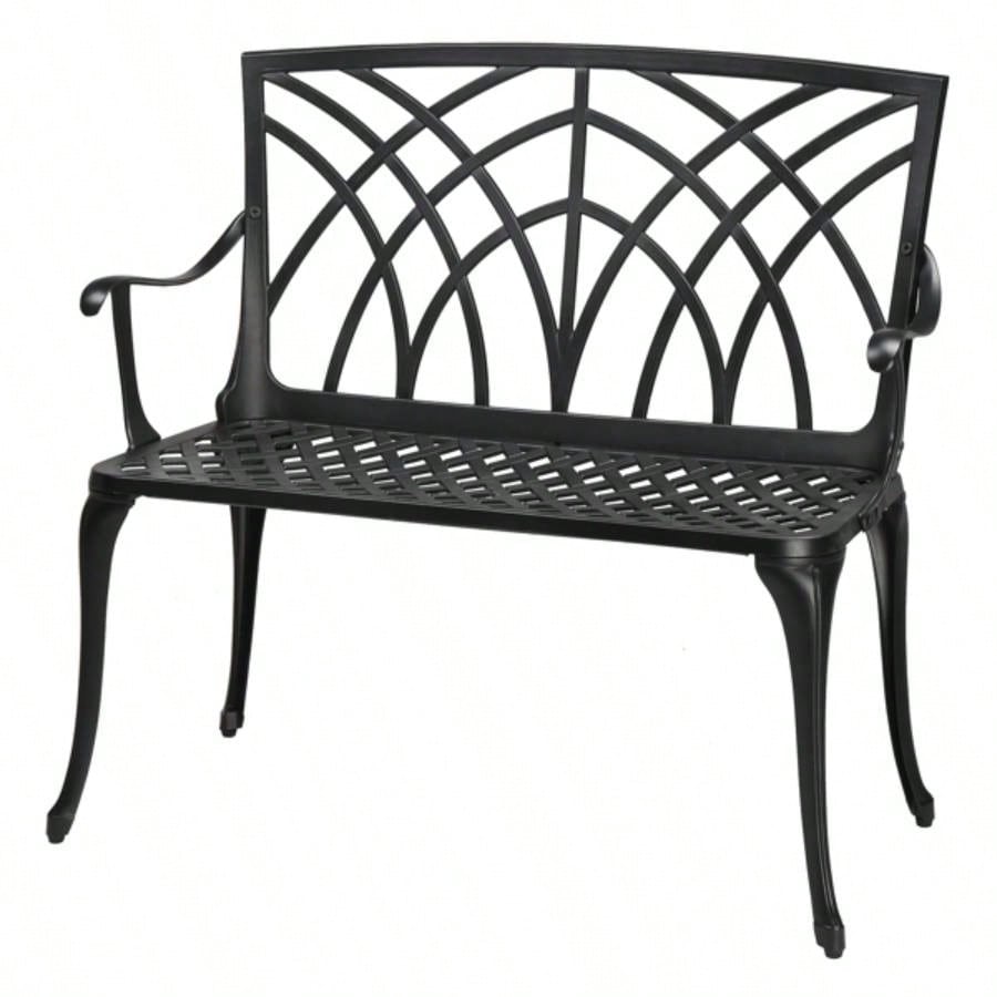 38in Outdoor Orchid Back Aluminum Black
