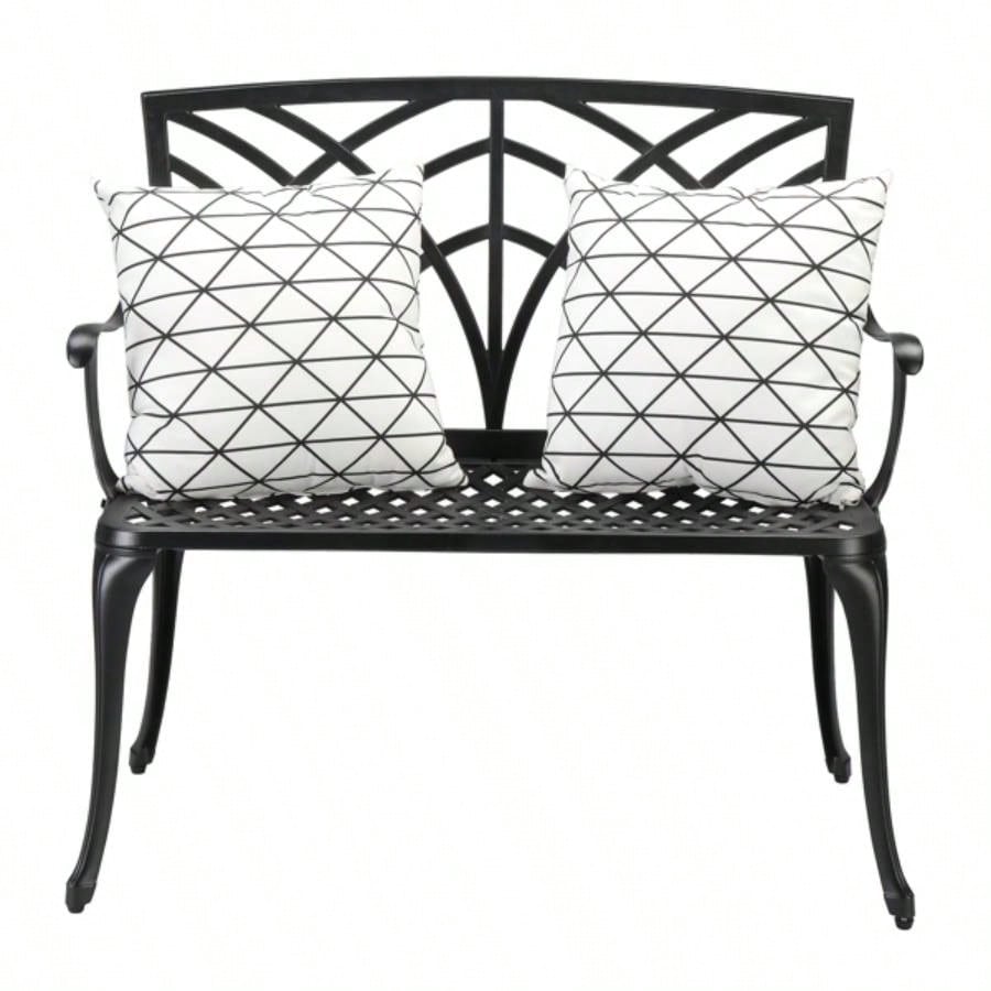 38in Outdoor Orchid Back Aluminum Black