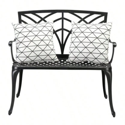 38in Outdoor Orchid Back Aluminum Black