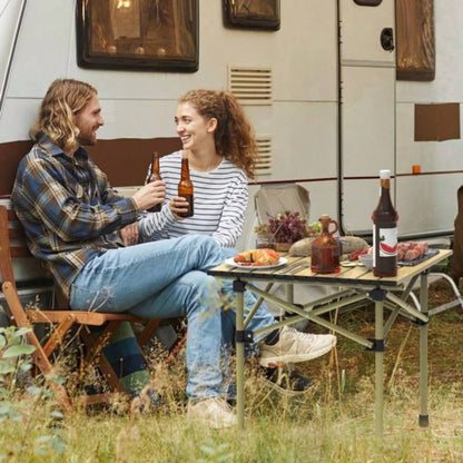 Folding Camping Table, Portable Upgraded Carbon Steel Table with Heavy Duty Carrying Bag, Lightweight Foldable Outdoor Camping Table, Table Picnic and Barbecue, Beach Patio, Table 2 - 3 People