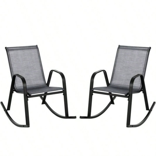 2 PCS Metal Patio Rocking Chair