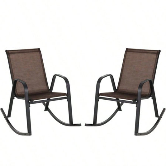 2 PCS Metal Patio Rocking Chair