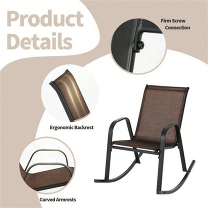 2 PCS Metal Patio Rocking Chair