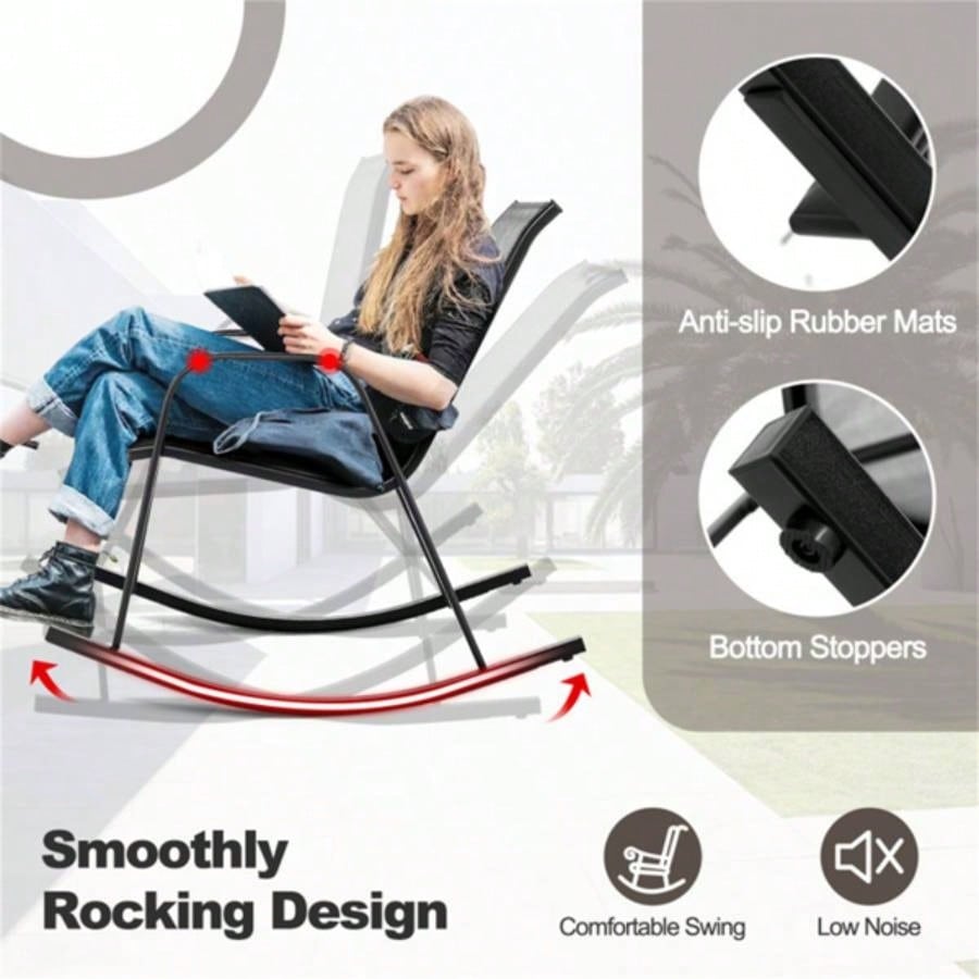 2 PCS Metal Patio Rocking Chair