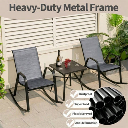 2 PCS Metal Patio Rocking Chair