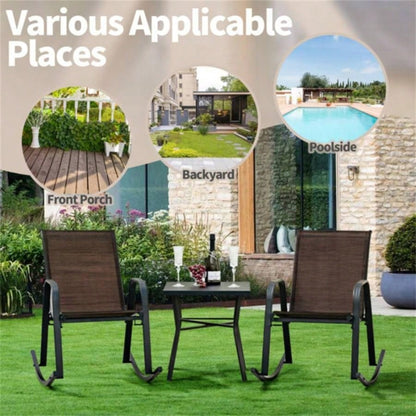 2 PCS Metal Patio Rocking Chair