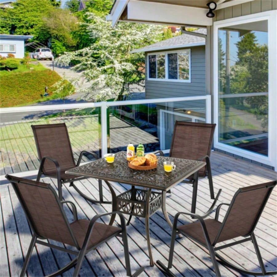 2 PCS Metal Patio Rocking Chair