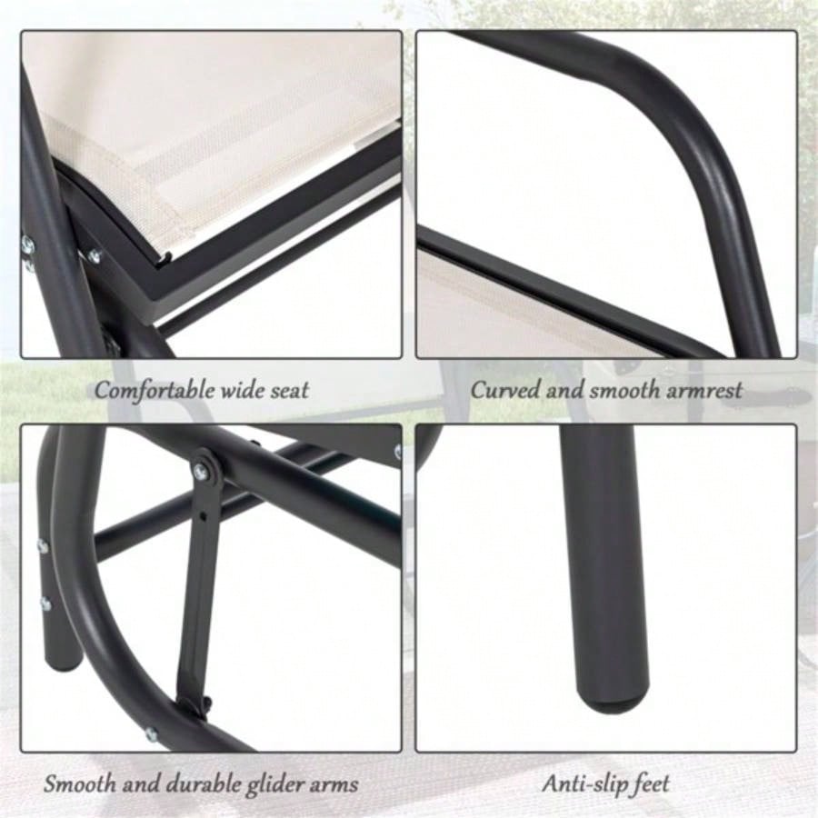 2PCS Outdoor Glider Chair - WhiteProhibited by