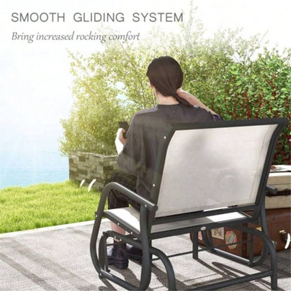 2PCS Outdoor Glider Chair - WhiteProhibited by
