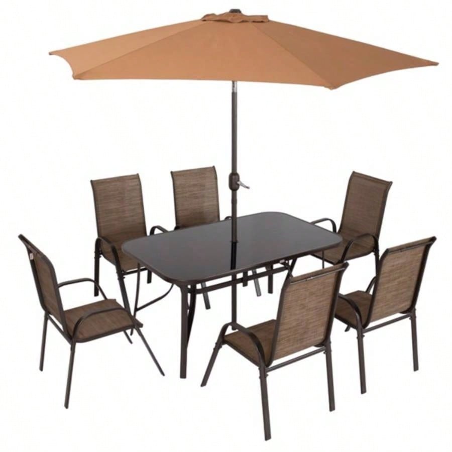 Outdoor dining table and chair package with