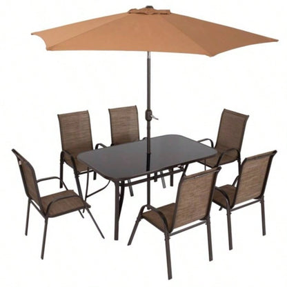 Outdoor dining table and chair package with