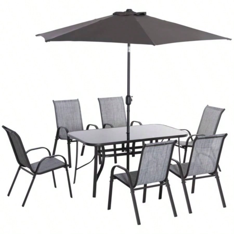 Outdoor dining table and chair package with