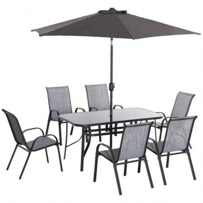 Outdoor dining table and chair package with