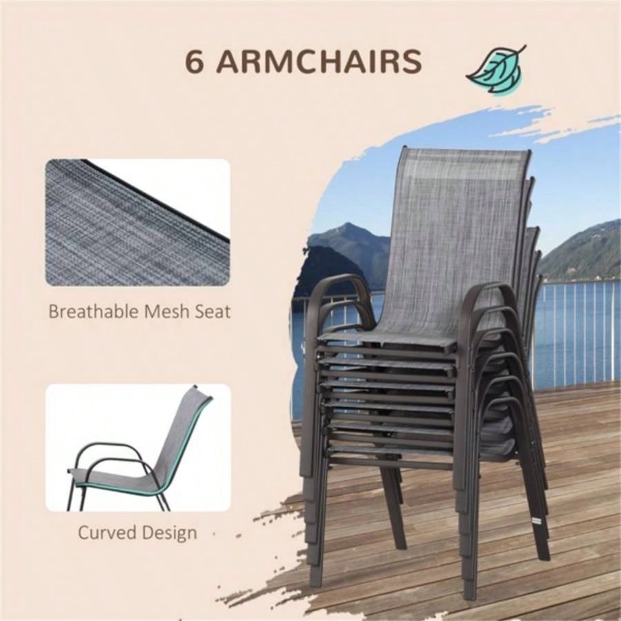 Outdoor dining table and chair package with