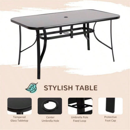 Outdoor dining table and chair package with