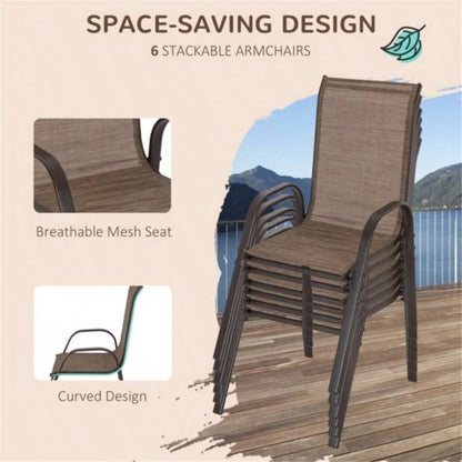 Outdoor dining table and chair package with