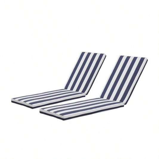2PCS Set Outdoor Lounge Chair Cushion Patio Funiture Cushion Chaise Lounge Cushion