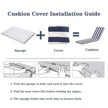 2PCS Set Outdoor Lounge Chair Cushion Patio Funiture Cushion Chaise Lounge Cushion