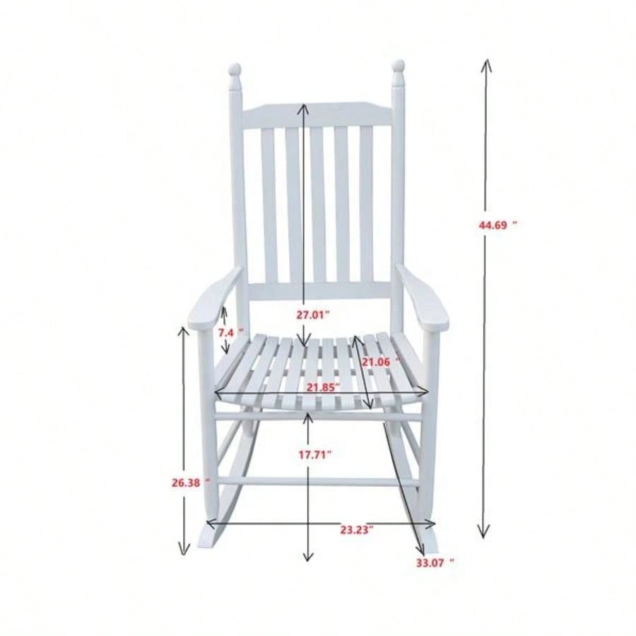 wooden porch rocker chair WHITE, without