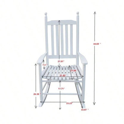 wooden porch rocker chair WHITE, without