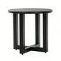 Outdoor Metal Round Table, Weather Resistant Patio End Table Side Table Coffee Bistro Table Indoor Outdoor, Black
