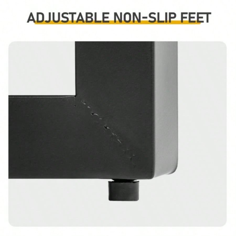 Outdoor Metal Round Table, Weather Resistant Patio End Table Side Table Coffee Bistro Table Indoor Outdoor, Black