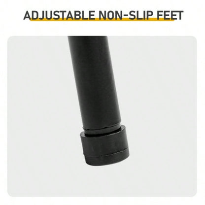 Patio Small Side Table, Round 2 Tier End Table, Metal Round Coffee Table Indoor Outdoor, Black